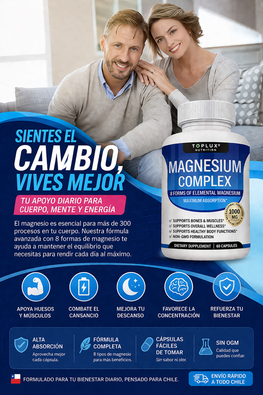 ✨ Magnesio Complex 8 en 1 – Recupera tu descanso, energía y bienestar 1000 mg