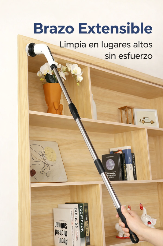 🧼 PowerClean 360™ Cepillo Eléctrico de Limpieza Telescópico