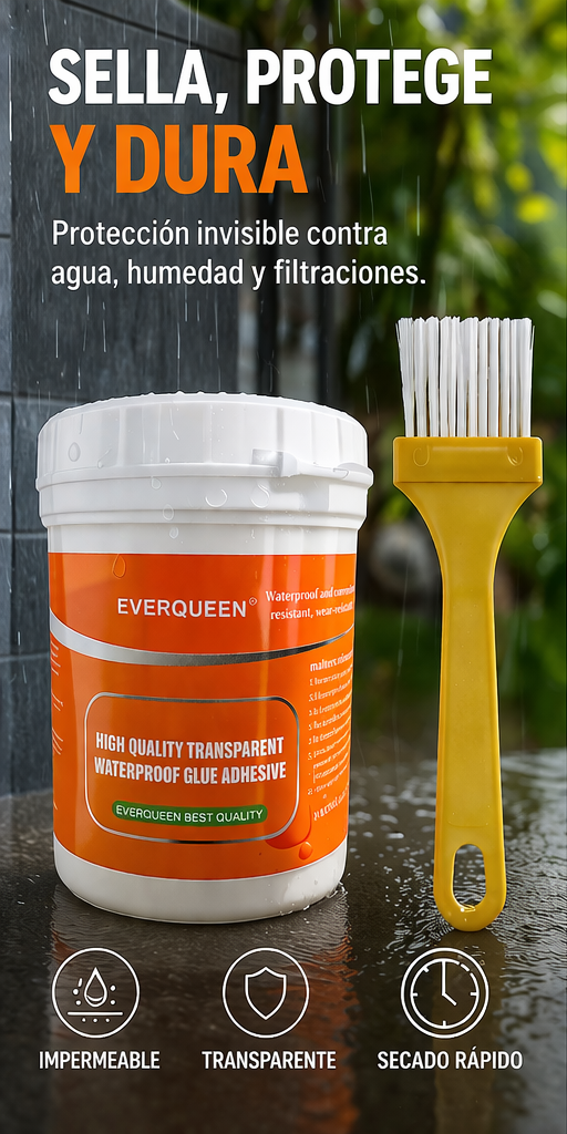 🛡️Sellador Adhesivo Impermeable 300g 🌧️ Sella Grietas y Filtraciones Antes de la Lluvia